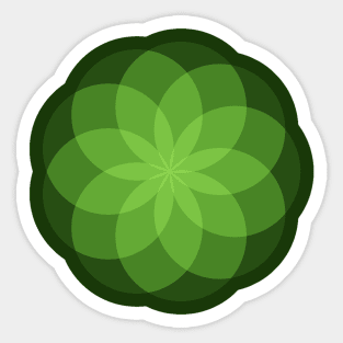 Geometric Flower of Circles (Green) Sticker